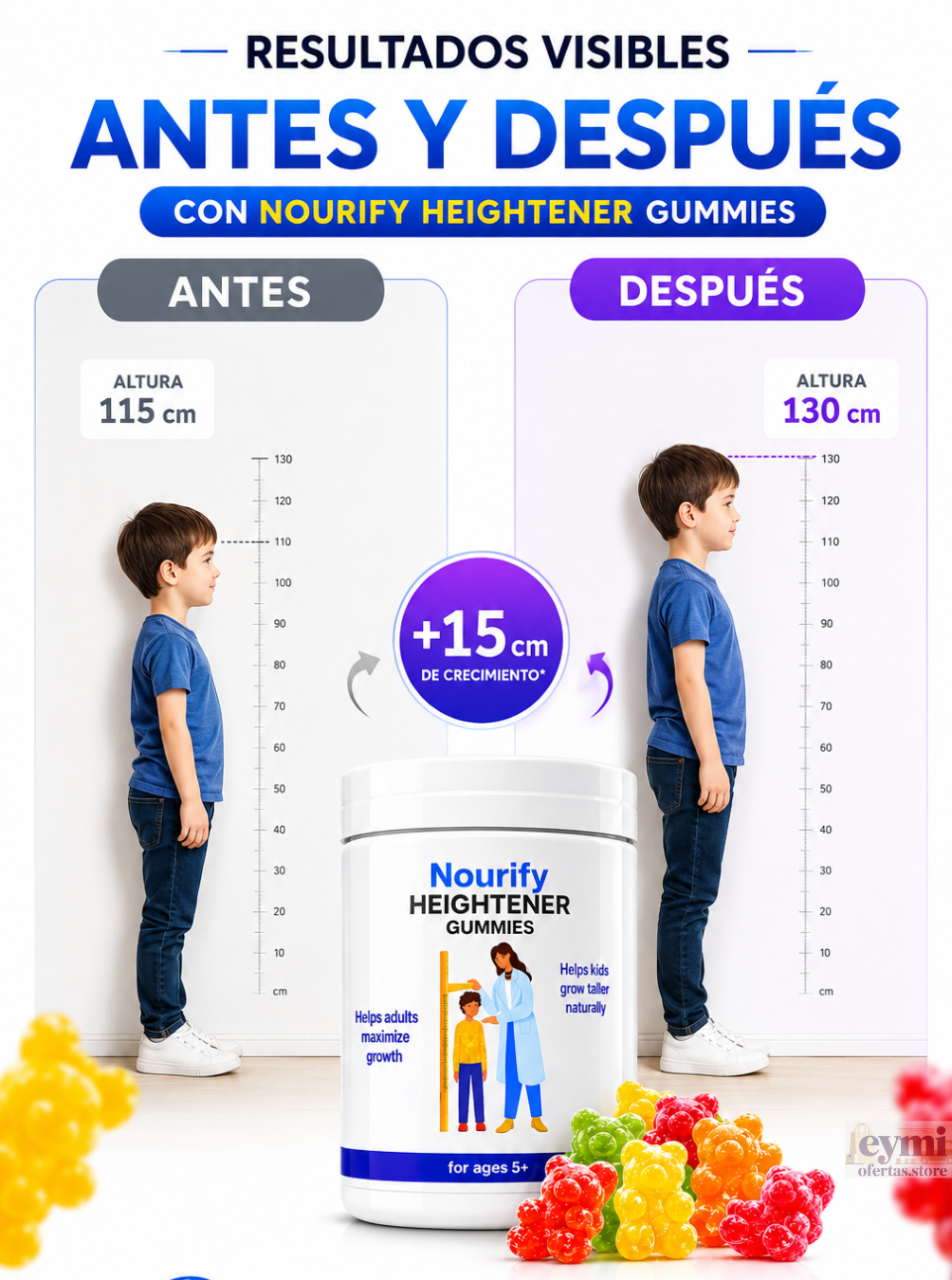 Nourify Heightener Gomitas Crecimiento