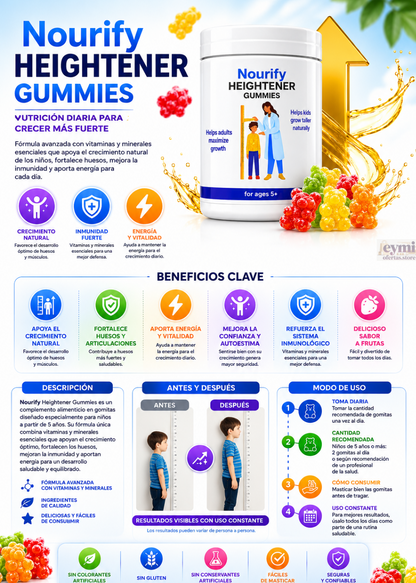 Nourify Heightener  Gomitas Crecimiento