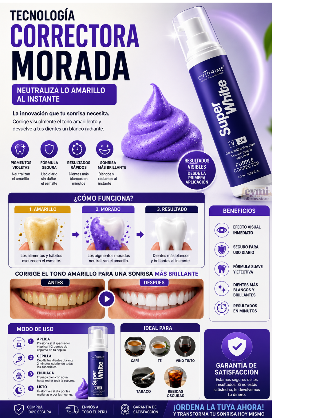Blanqueadora Dental Oxiprime Super White 80ml