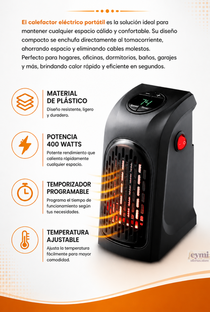 Calefactor eléctrico portátil de alta potencia