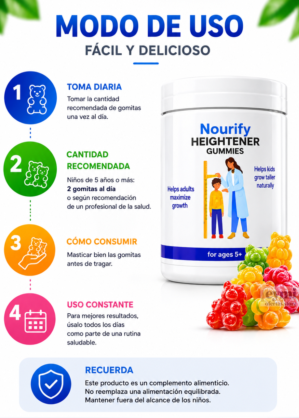 Nourify Heightener  Gomitas Crecimiento